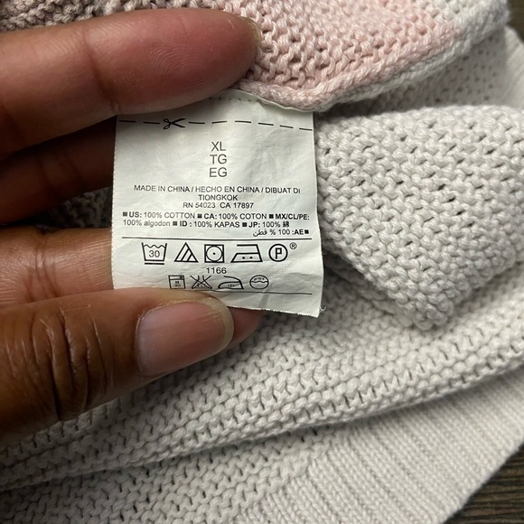 Old Navy Sweater Womens Sz XL Beige Brown Striped Drop Shoulder Pullover - Picture 7 of 7